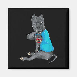 Fathers Day Gifts Dad Funny Dog Pitbull I Love Dad Magnet