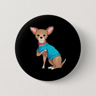 Fathers Day Gifts Funny Dog Chihuahua I Love Dad T 6 Cm Round Badge