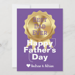 fathers day, gold medal appreciation, simple holiday card