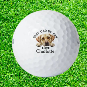 Fathers Day Golden Labrador Puppy  Golf Balls