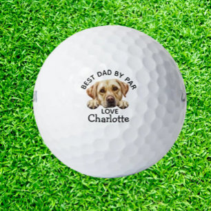 Fathers Day Golden Labrador Puppy  Golf Balls