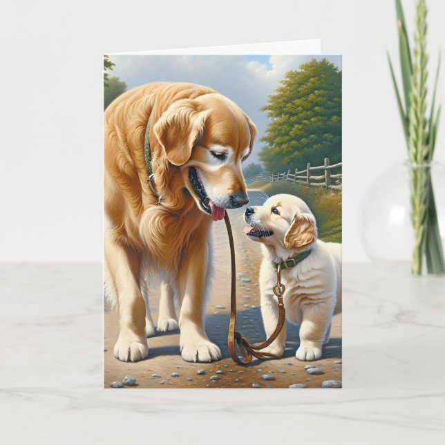 Father's Day Golden Retrievers Card (Front)