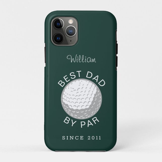 Fathers Day Golf Best Dad By Par Custom Golfing Case-Mate iPhone Case (Back)