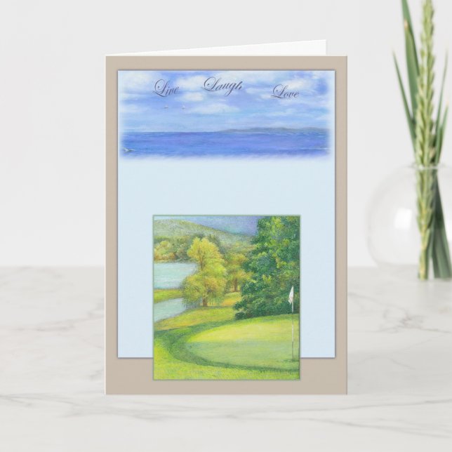 Father's day golf illustration greeting card (Front)