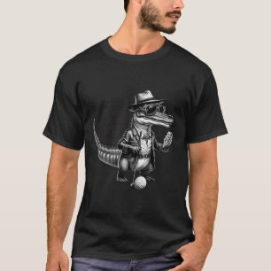 Fathers Day Golfing Alligator With Tacos Golf Love T-Shirt