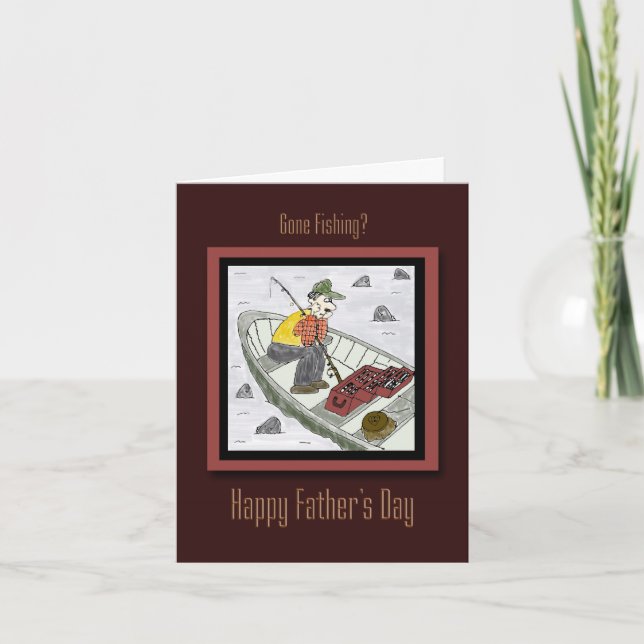 Father's Day Gone Fishing Card (Front)