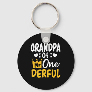 Father's Day  Grandpa of Mr Onederful 1st Birthday Key Ring