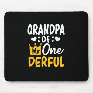 Father's Day Grandpa of Mr Onederful 1st Birthday Mouse Pad