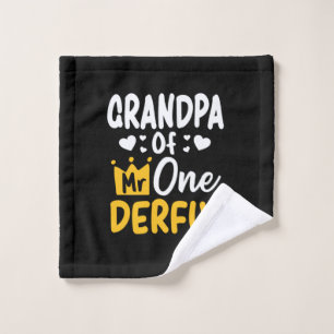 Father's Day Grandpa of Mr Onederful 1st Birthday Wash Cloth