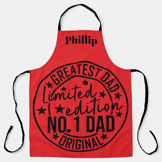 Father's Day Greatest Dad No. 1 Dad Personalised Apron (Front)