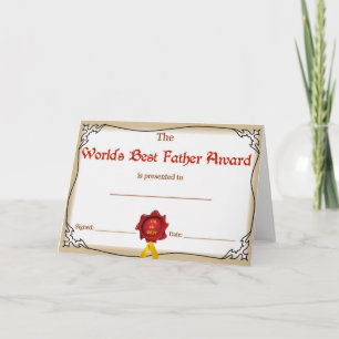 Father's Day Greeting Card/Worlds Best Father Card