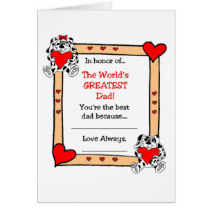 Father's Day Greeting Card/Worlds Greatest Dad