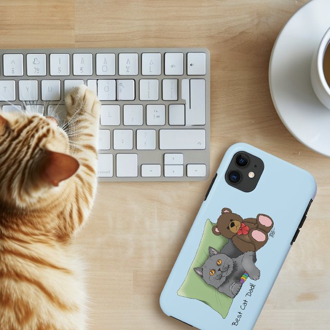  Father's Day Grey Cat Case-Mate iPhone Case (Creator Uploaded)