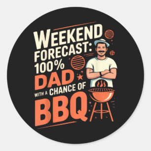 Fathers Day Grilling Dad Grillmaster Daddy Classic Round Sticker