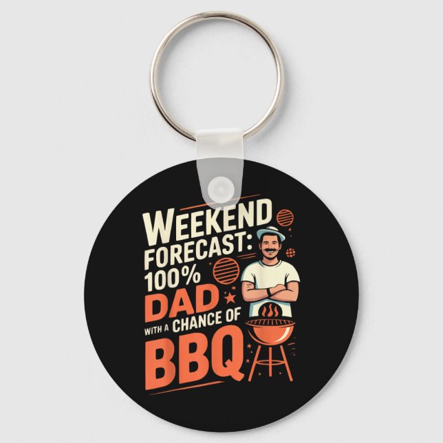 Fathers Day Grilling Dad Grillmaster Daddy Key Ring (Front)