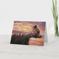 Father's Day Grizzly Bear and Mountains