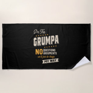 Father's Day   Grumpa Way Funny Grandpa Beach Towel