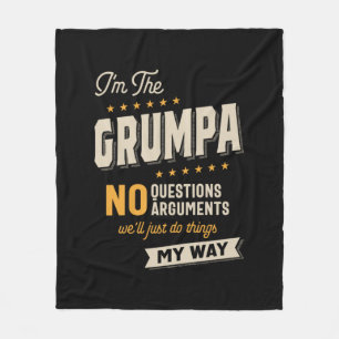 Father's Day Grumpa Way Funny Grandpa Fleece Blanket
