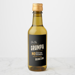 Father's Day Grumpa Way Funny Grandpa Wine Label