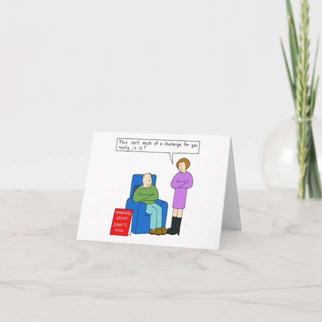 Father's Day Grumpy Man Cartoon Humor. Card (Front)