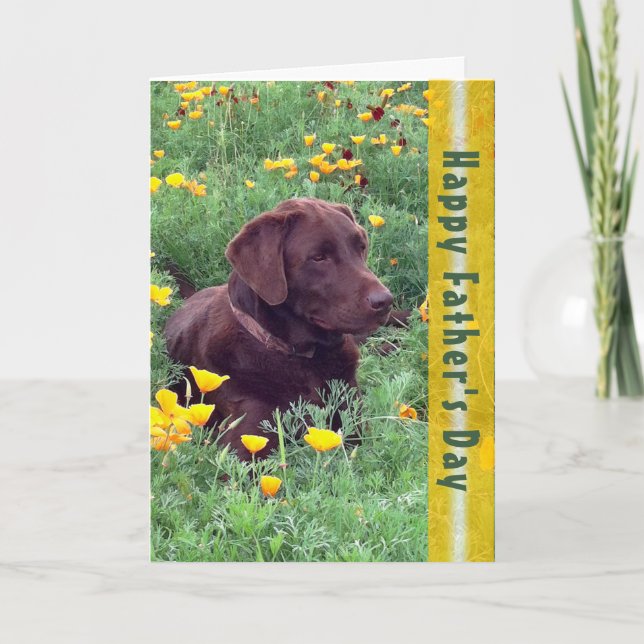 Father's Day Handsome Labrador Retriever Dog Photo Card (Front)