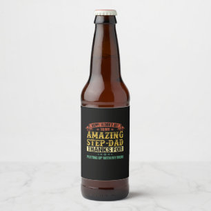 Father's Day Happy Father's Day To Step Dad Beer Bottle Label