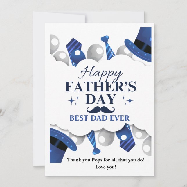 FATHER'S DAY HAT & TIE CARD (Front)