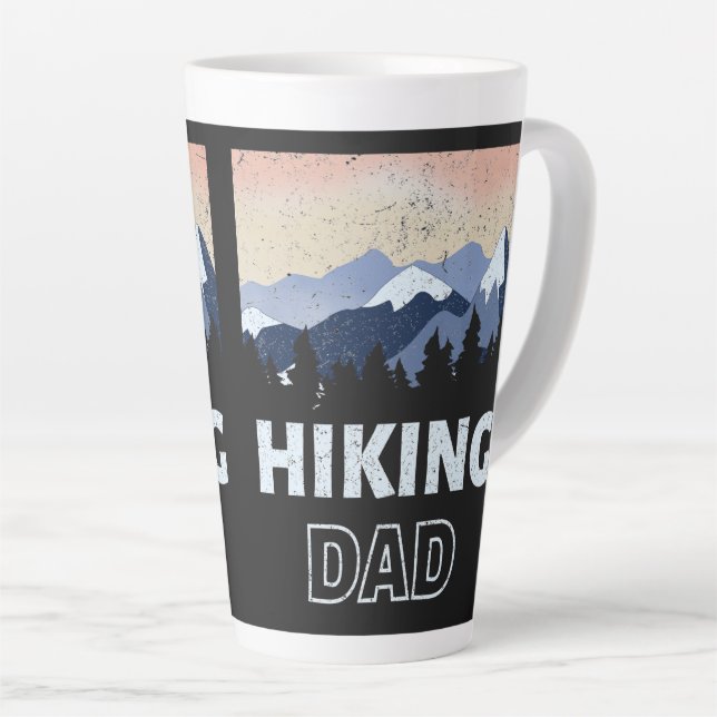 Father's Day Hiking Dad Latte Mug (Right Angle)