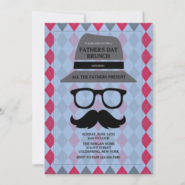 Father's Day Hipster Invitation (Front)
