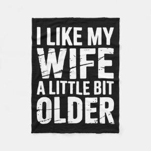 Father's Day Humor Joke I Like My Wife A Little Bi Fleece Blanket