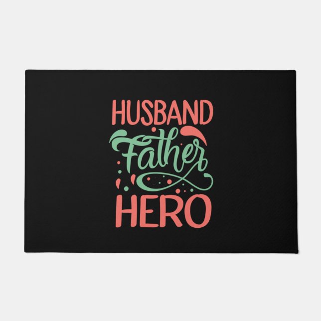 Father's Day Husband Father Hero Doormat (Front)