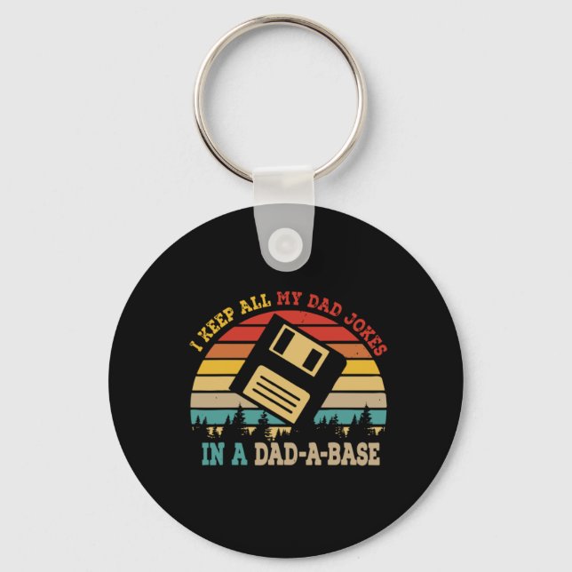 Father's Day I Keep All My Dad Jokes Key Ring (Front)