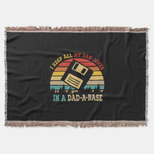Father's Day I Keep All My Dad Jokes Throw Blanket