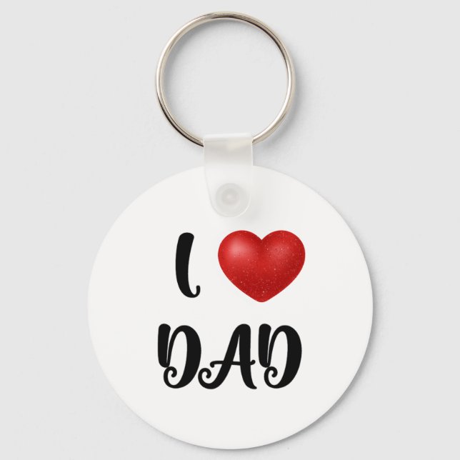 Father's Day I Love Dad Heart Explosion Gift  Key Ring (Front)
