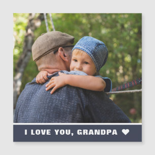 Father's Day I Love You Grandpa Photo Magnet Card