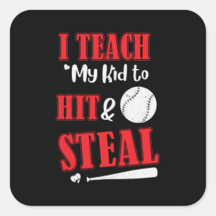 Father's Day I Teach My Kid To Hit Square Sticker