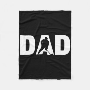 Fathers Day Ice Hockey Player Mens Ice Hockey Dad Fleece Blanket