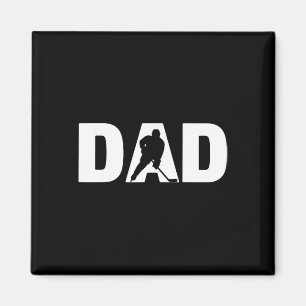 Fathers Day Ice Hockey Player Mens Ice Hockey Dad Magnet