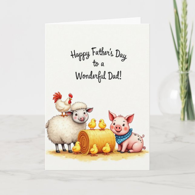 Fathers Day Illustration Fowl Card (Front)