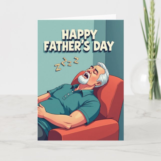 Fathers Day Illustration Sleep Card (Front)