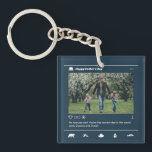 Father's Day Instagram Post Custom Photo Cool Dad Key Ring<br><div class="desc">Personalised Father's Day gift for your dad to celebrate Father's Day. Whether it's for a new dad, stepdad, old and classic dad, or dad-to-be, the custom text function will get you covered. You can change the text to your desired wording and upload your own custom photo. Get something memorable and...</div>