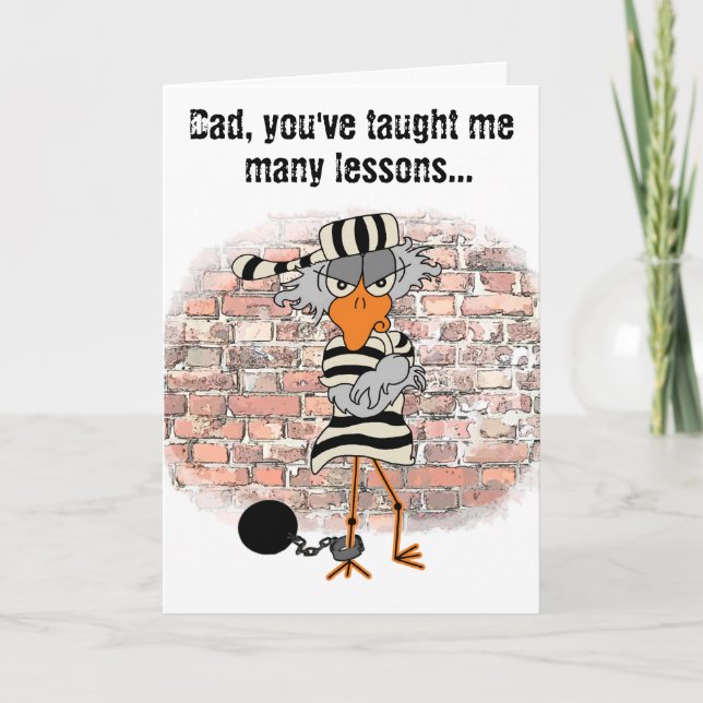 Father's Day Jailbird Greeting Card (Front)