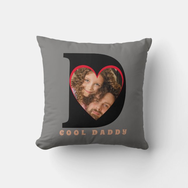  Father's Day Keepsake Photo Dad Heart Collage Cushion (Front)