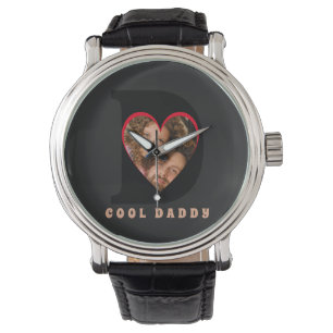 Father's Day Keepsake Photo Dad Heart Collage Watch