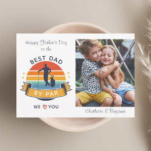 Fathers Day Kids Photo Best Dad Golf Lover Card