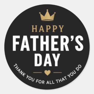 Father's Day King Classic Round Sticker