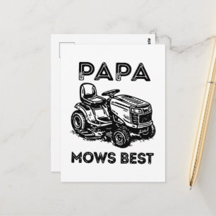 Fathers Day Lawn Tractor Riding Lawn Mower Postcard