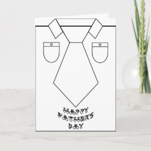 Fathers Day Line Art Shirt Tie Necktie Font Smile Card