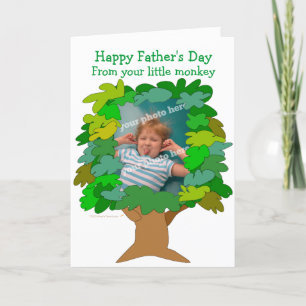 Fathers Day Little Monkey Photo Card Template