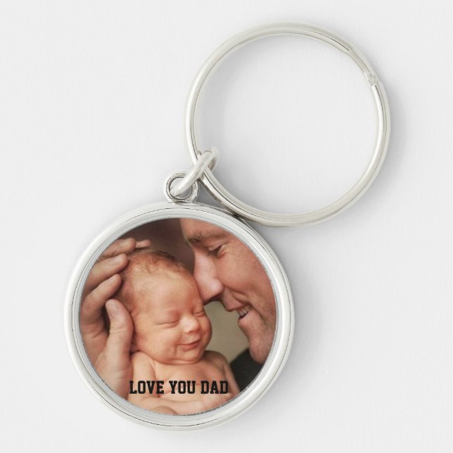 Father's Day, Love You Dad Custom Photo Key Ring (Front)